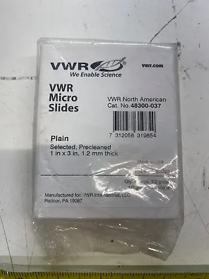 Buy 72 Pack VWR Plain Selected Microscope Slides 48300-037 1  X 3  1.2mm Thick New • 13.98$