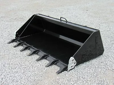 Buy 74  Heavy Duty Low Profile Tooth Bucket Attachment Fits Skid Steer Loader • 1,599.99$