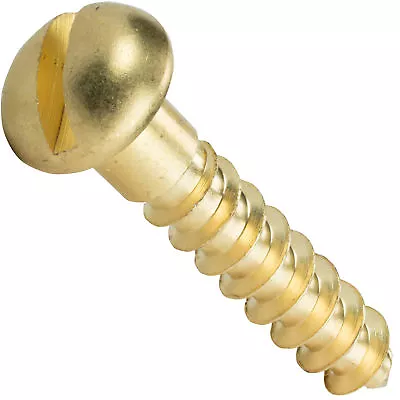 Buy #8 X 3/4  Brass Round Head Wood Screws Slotted Drive Qty 100 • 23.82$