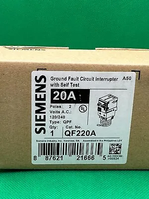 Buy Siemens Qf220a Gfci 20amp 2pole, New • 115$