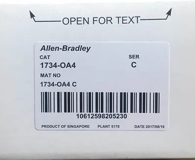 Buy New Factory Sealed Allen-Bradley 1734-OA2 Series C POINT I/O Output Module • 98.16$