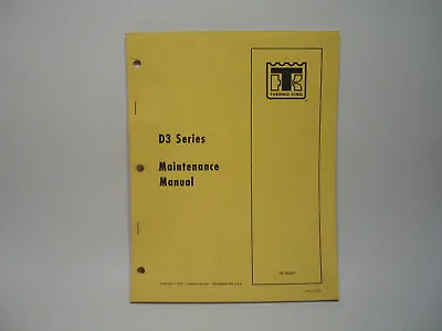 Buy Thermo-King D3 Series Maintenance Manual Thermo King A/C Bus Coach Wiring Dia • 11.95$