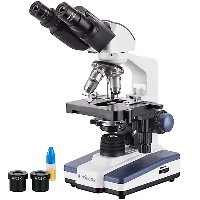 Buy AmScope Binocular Compound Lab Microscope 40X-2500X W 3D Mechanical Stage • 243.99$