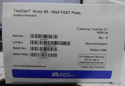 Buy APPLIED BIOSYSTEMS 4413263 TaqMan Array 96-Well FAST Plate 6 Plates • 49.99$