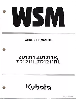 Buy Kubota ZD1211 ZD1211L Zero Turn Mower Workshop Service Repair Manual9Y111-13442* • 93.77$