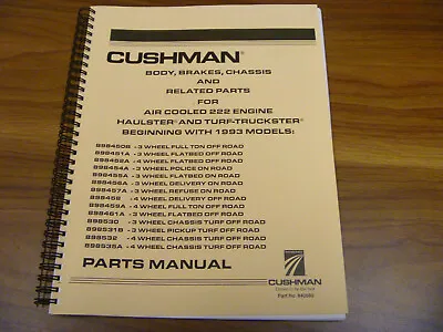 Buy Cushman 222 Engine Haulster Turf Truckster Utility Vehicle Parts Catalog Manual • 199$