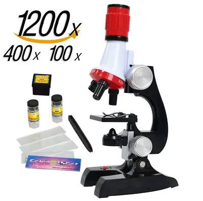 Buy Kids Children Educational Microscope Kit Safe Plastic Beginner Microscope Black • 15.19$