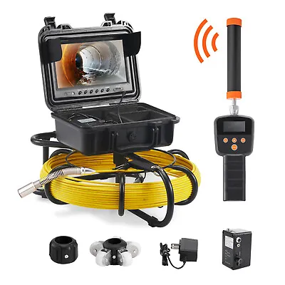 Buy VEVOR Sewer Camera Pipe Inspection Camera W/ 512hz Sonde 9in 720p Screen 164 Ft • 734.99$
