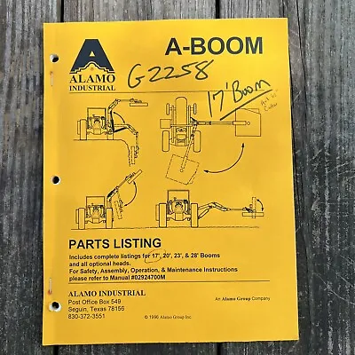 Buy Alamo Terrain A-Boom Mower Parts List Manual • 16.99$