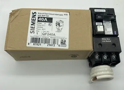 Buy New Siemens QF240A 2 Pole 40 Amp 120 240V AC  Type QPF Plug On GFCI GFI  Breaker • 94.95$