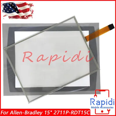 Buy For Allen-Bradley 15  2711P-RDT15C 2711P-RBT15 Touch Screen Panel + Overlay Film • 92.58$