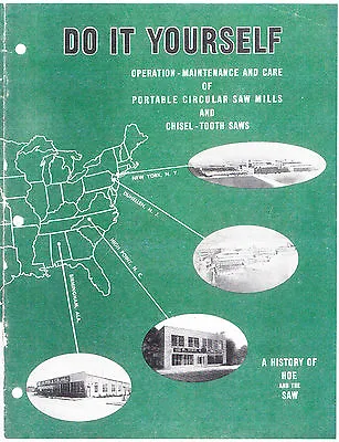 Buy Operation, Maintenance And Care Of Portable Circular Saw Mills - 1950s - Reprint • 13.99$
