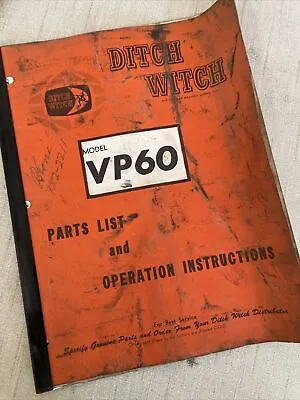 Buy Ditch Witch Tractor VP60 Vibratory Plow Attachment Owner & Parts Manual R60 Book • 47.49$