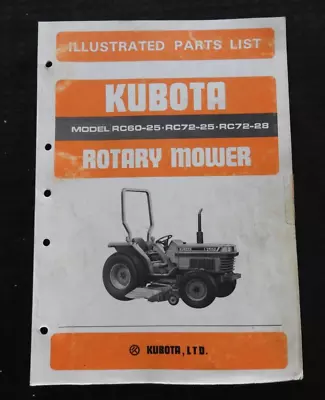 Buy Kubota L2350 L2550 L2750 Tractor  Rc60 Rc72 Mower Deck  Parts Catalog Manual • 22.95$