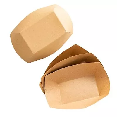 Buy Paper Food Boats 100 Pcs 1 Lb Brown Disposable Paper Food Serving Tray Eco Frien • 23.29$