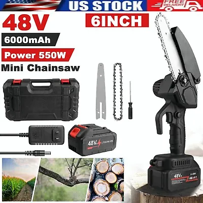 Buy Electric Mini Handheld Chainsaw Cordless Chain Saw 48V 550W Powerful Tool Gift • 40.95$