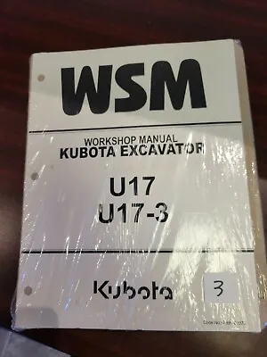 Buy Kubota U17 U17-3 Excavator Workshop Manual Operator Service 97899-61970 • 79.99$