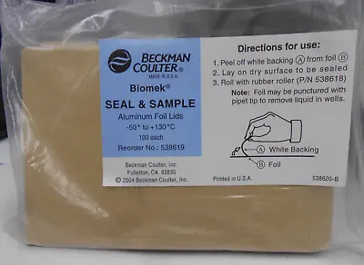 Buy Beckman Coulter Biomek Seal & Sample 538619 Aluminum Foil Lids 100each/Pkg • 79.99$