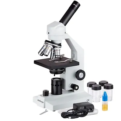 Buy AmScope M500-LED 40x-1000x Portable LED Compound Biological Microscope • 199.99$