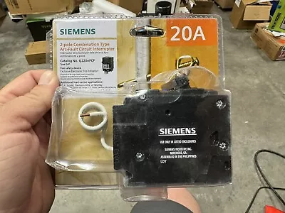 Buy Siemens 2-Pole Q220AFCP 20 Amp Combination Arc Fault Circuit Interrupter NEW • 49.99$