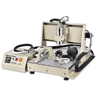 Buy USB Engraver 4 AXIS CNC 6040 Router Woodworking Drill/Mill Machine 1.5KW VFD+RC • 1,220$