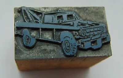 Buy Printing Letterpress Printers Block Old Chevy Or Ford Tow Truck  • 12.99$
