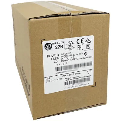 Buy New Sealed Allen-Bradley PowerFlex 525 0.4kW 0.5Hp 22B-D1P4N104 AC Drive • 365.98$