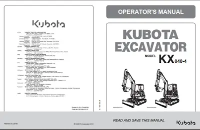 Buy Kubota KX040-4 Operator's Manual • 6$