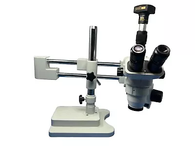 Buy AmScope Trinocular Fiber Optic Boom Stereo Microscope & MU500 Camera • 299.99$