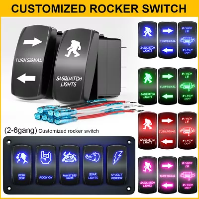 Buy Custom Rocker Switch 5pin 7pin ON OFF Laser Etched For Marine Boat Trucks RV • 8.98$