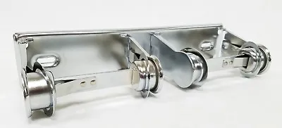 Buy Dual Roll Chrome Self-Lock Open Bath Tissue Dispenser Georgia Pacific New • 8.96$