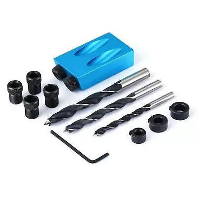 Buy DIY Woodworking Carving Tools Pocket Hole Screw Jig Adapter Drill Set Carpenter • 18.69$