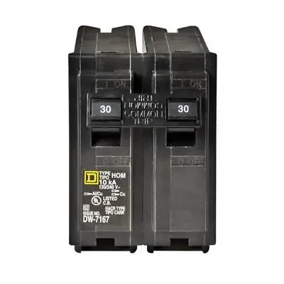 Buy Square D 2-Pole Indoor Plug In Surge Circuit Breaker 30A 120/240V 2.98 D X 3.13 • 24.25$