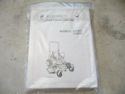 Buy Kubota ZD1011 ZD1021 Zero Turn Mower Operators Manual • 20$