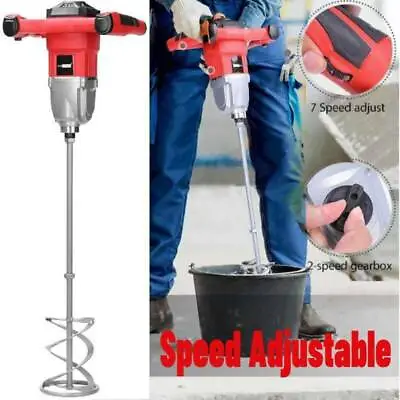 Buy Electric Cement Mortar Mixer 1600W Dual High Low Gear 7 Speed Paint Cement Grout • 79.99$