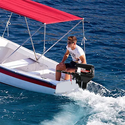 Buy HANGKAI 12 HP 2Stroke Fishing Boat Engine Outboard Motor Long Shaft Water Cooled • 1,066.33$