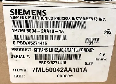 Buy SIEMENS MILLTRONICS SITRANS LU 02 Ultrasonic Long-range Level Monitoring System • 2,000$