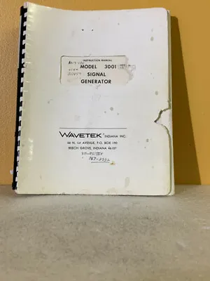 Buy Wavetek Model 3001 Signal Generator Instruction Manual • 29.99$