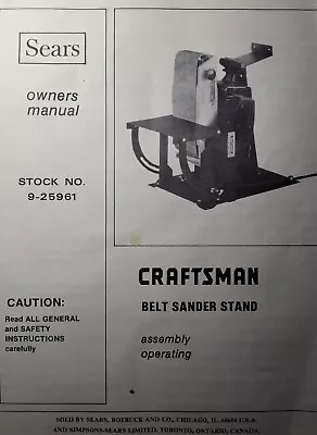 Buy Craftsman Sears Handheld Belt Sander Stand Conversion 925961 Installation Manual • 45.04$