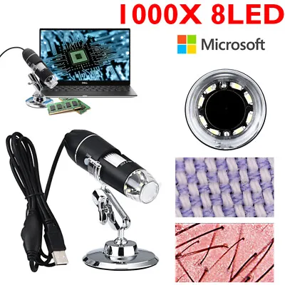 Buy 1000X USB Digital Microscope Endoscope Video Camera For IPhone Android IOS Wins • 22.59$