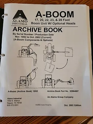 Buy Alamo A-Boom Mower 17 20 22 23 28 Boom Unit W/ Optional Head Archive Book • 95$