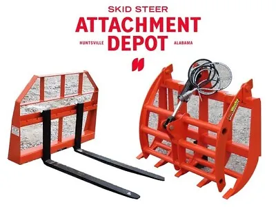 Buy 48  Root Rake Clam Grapple And 42  Long Pallet Forks Attachment ComboQuickAttach • 1,924.99$