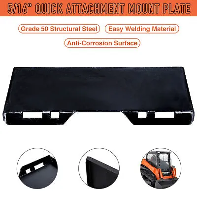 Buy HD 5/16   Quick Tach Attachment Mount Plate For Kubota Bobcat Skid Steer Steel • 93.94$