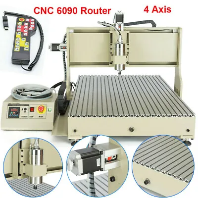 Buy 110V 4 Axis CNC 6090 Router Engraver  Drilling Milling Machine Metal Engraving • 1,950$