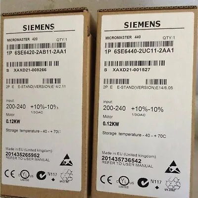 Buy New Siemens 6SE6420-2UC11-2AA1 6SE64202UC112AA1 MICROMASTER420 Without Filter • 329.60$