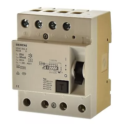 Buy Siemens 5SM1342-6 Fi Switch 25A 0.03A 55mm Deep • 136.59$