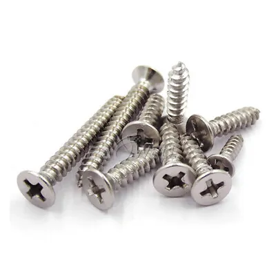 Buy M3 304 Stainless Steel Phillips Countersunk Head Tapping Screws Wood Screws Bolt • 5.99$