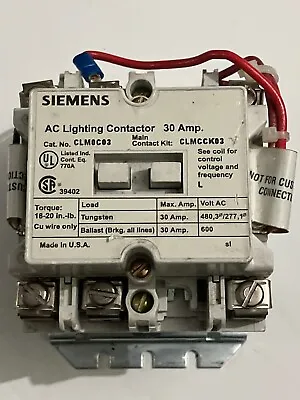 Buy Siemens CLM0C03 30A 24V Lighting Contactor CLMFCCK11 CLMKCMR / 30 AMP • 44.99$
