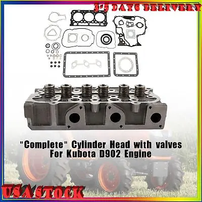 Buy Complete Cylinder Head+Gasket Kit For Kubota D902 RTV900 Tractort 1G962-03045 • 388.73$