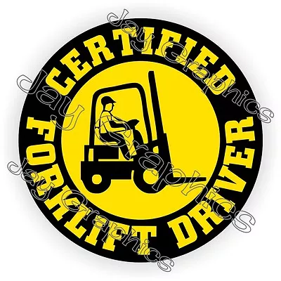 Buy Certified Forklift Driver Hard Hat Sticker / Lift Truck Helmet Decal / Tow Motor • 2.63$
